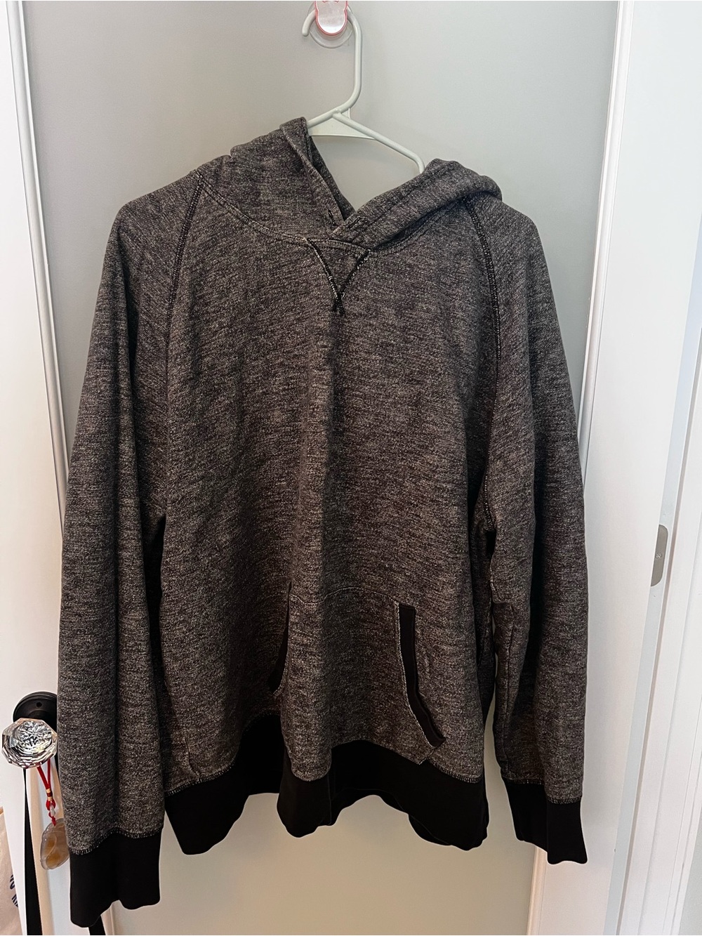 LL Bean Signature Heavyweight Charcoal Hooded Pullover Sweatshirt